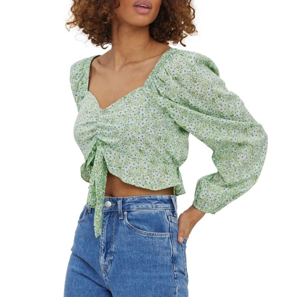 VERO MODA Henna Floral Tie Front Top